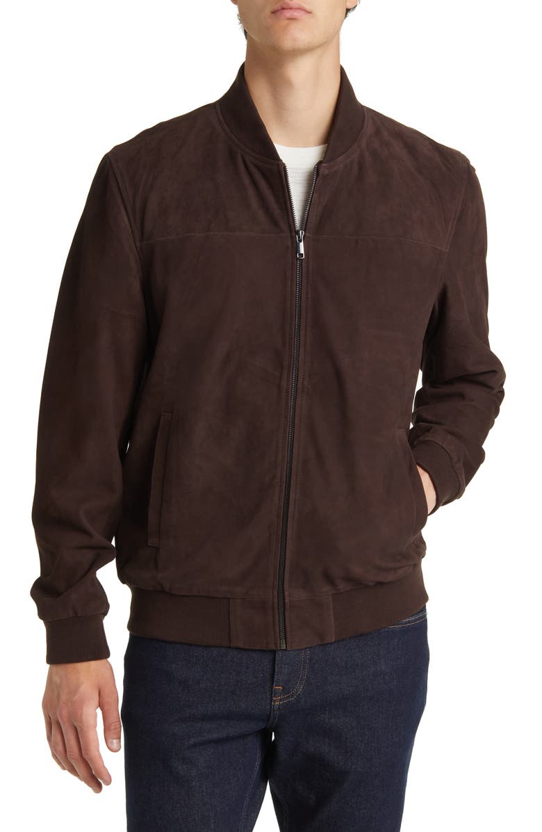 Nordstrom Suede Bomber Jacket, Alternate, color, 