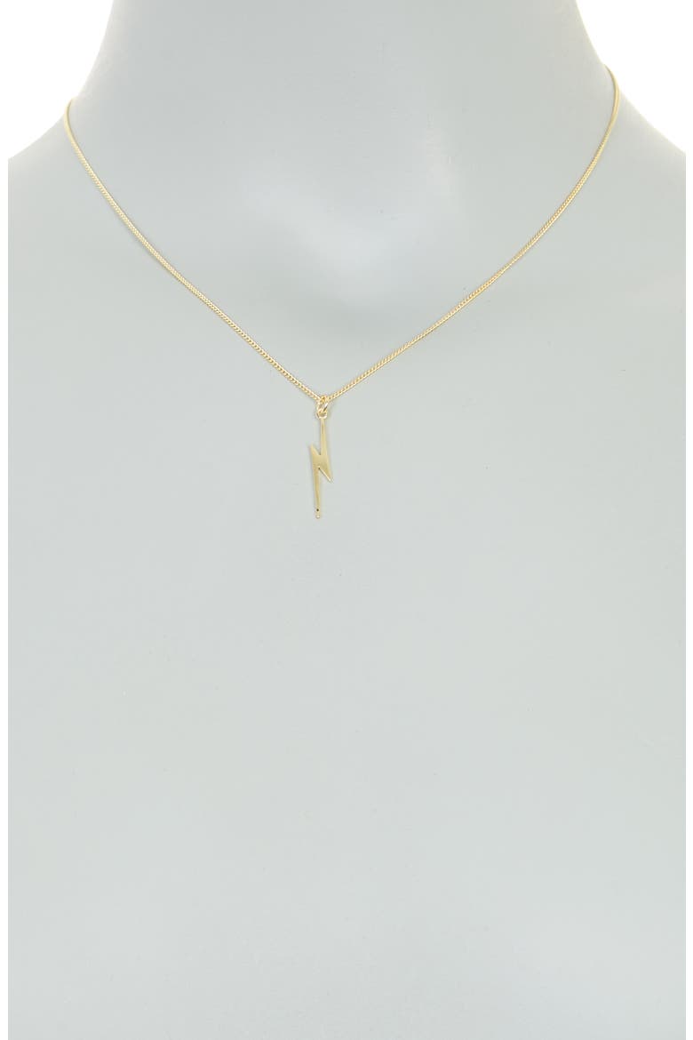 Lightning Bolt Pendant Necklace, Alternate, color, GOLD
