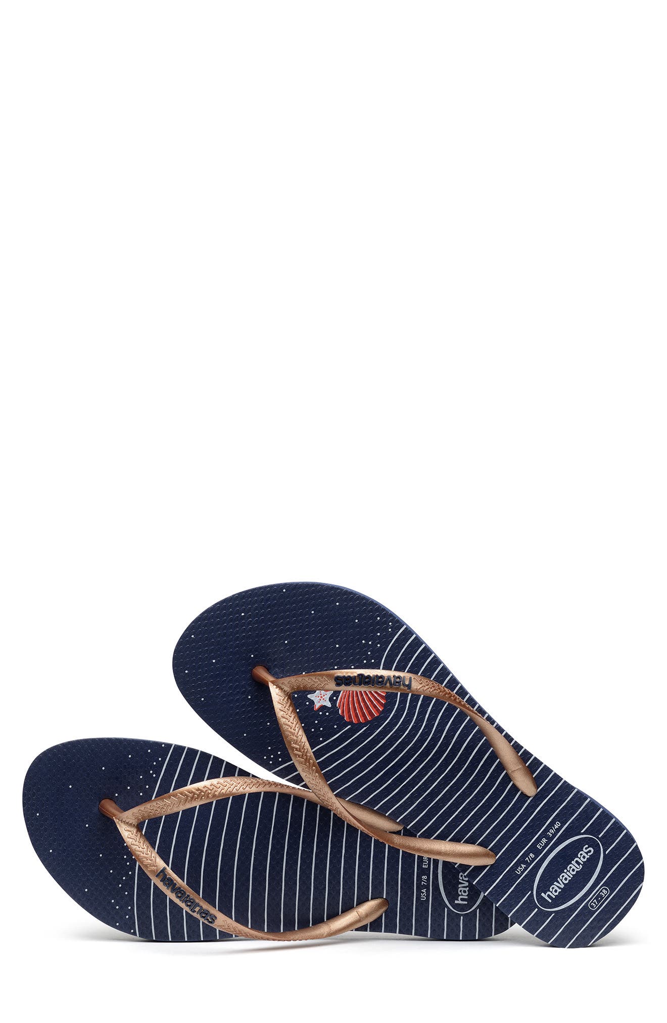 Havaianas Slim Nautical Flip Flop, Alternate, color, 