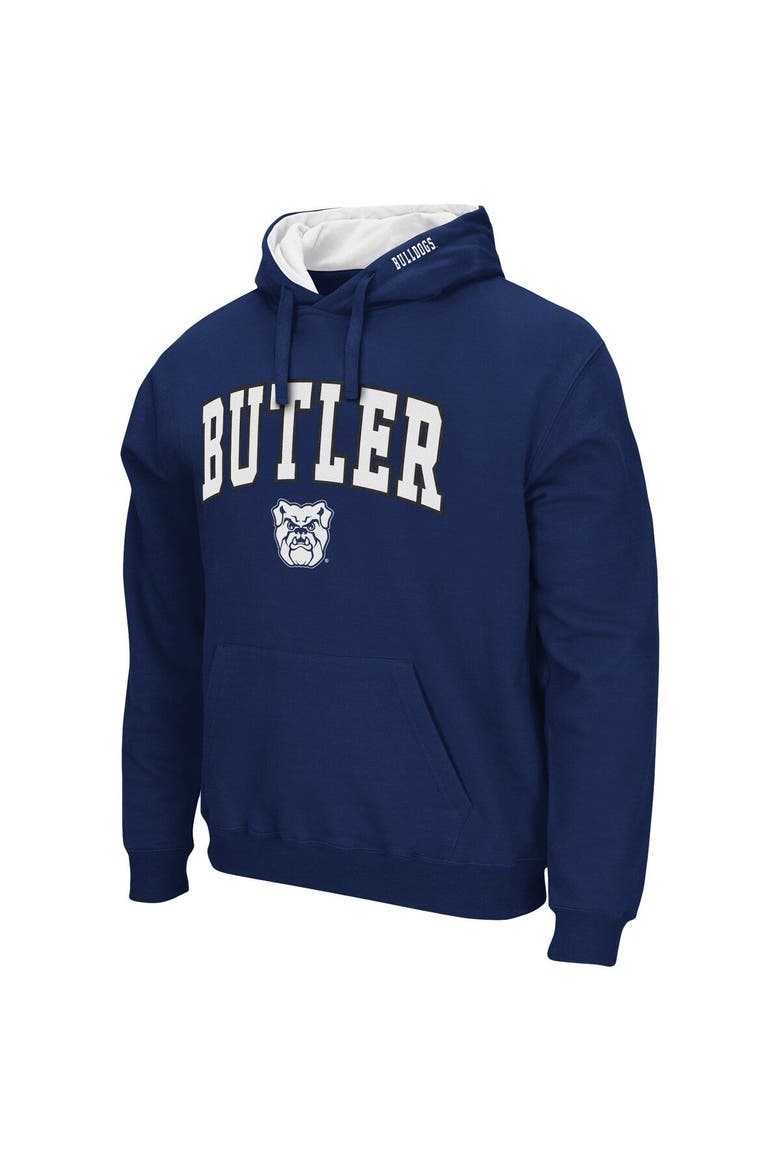 Men's Colosseum Navy Butler Bulldogs Arch and Logo Pullover Hoodie, Alternate, color, Navy