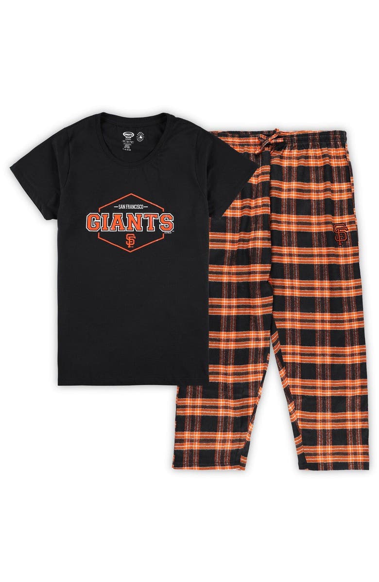 CONCEPTS SPORT Women's Concepts Sport Black/Orange San Francisco Giants Plus Size Badge Sleep Set, Main, color, Black