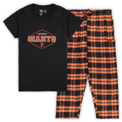 Women's Concepts Sport Black/Orange San Francisco Giants Plus Size Badge Sleep Set