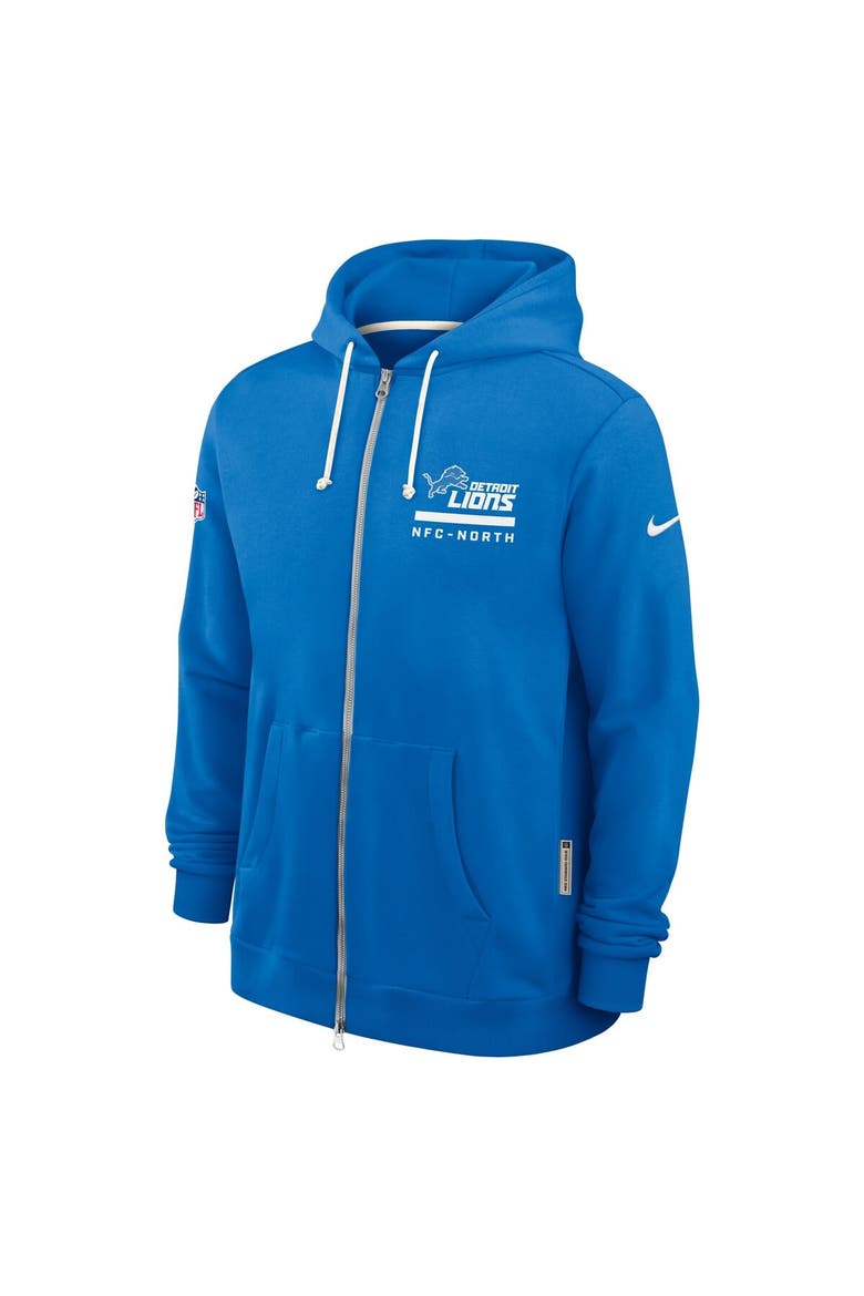 Men's Nike Blue Detroit Lions Sideline Standard Issue Utility Player Dri-FIT Full-Zip Hoodie, Alternate, color, Blue