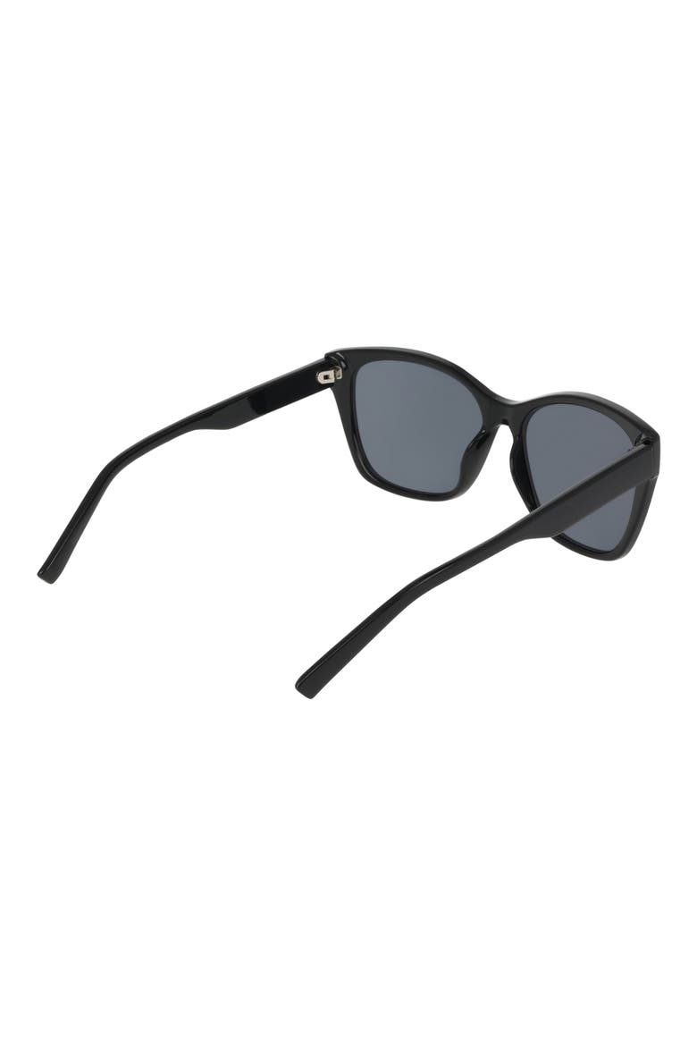 57mm Modified Square Sunglasses, Alternate, color, BLACK