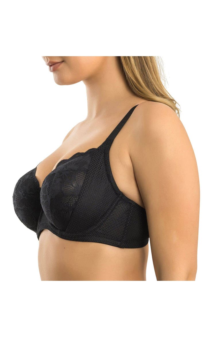 Luxlacy Full Coverage Sweetheart Unlined Wire Bra, Alternate, color, Black