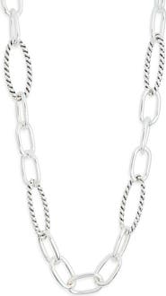 NORDSTROM RACK Textured Mixed Link Chain Necklace