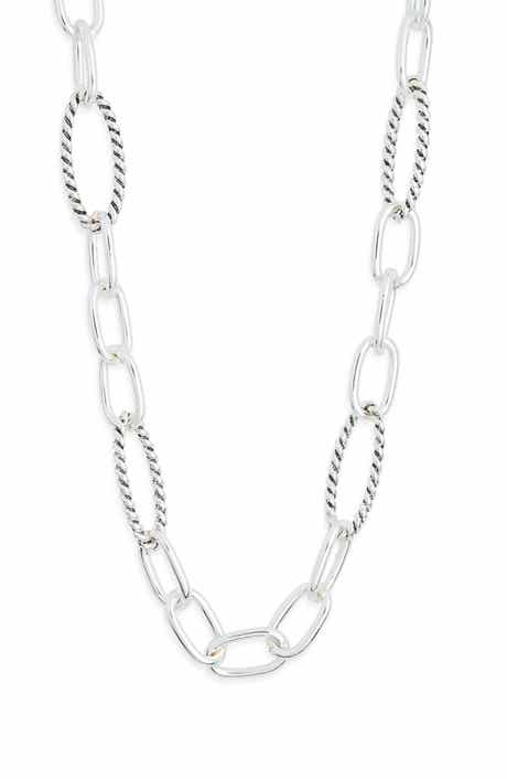 NORDSTROM RACK Textured Mixed Link Chain Necklace