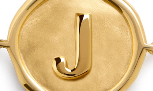 Monica Vinader Initial Stamp Charm Bracelet In 18ct Gold Vermeil J