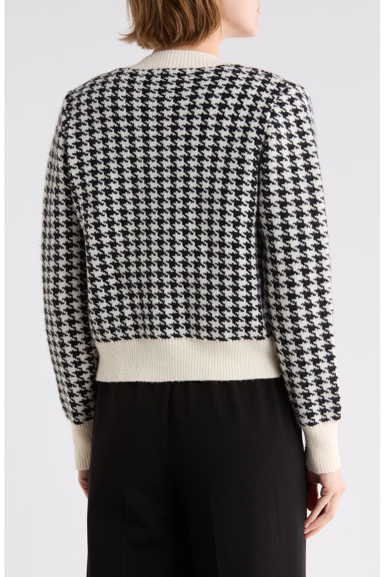 Houndstooth Cardigan Set, Alternate, color, IVORY/ BLACK