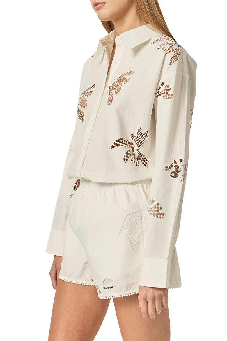Embroidered Cotton Shirt, Alternate, color, OFF WHITE