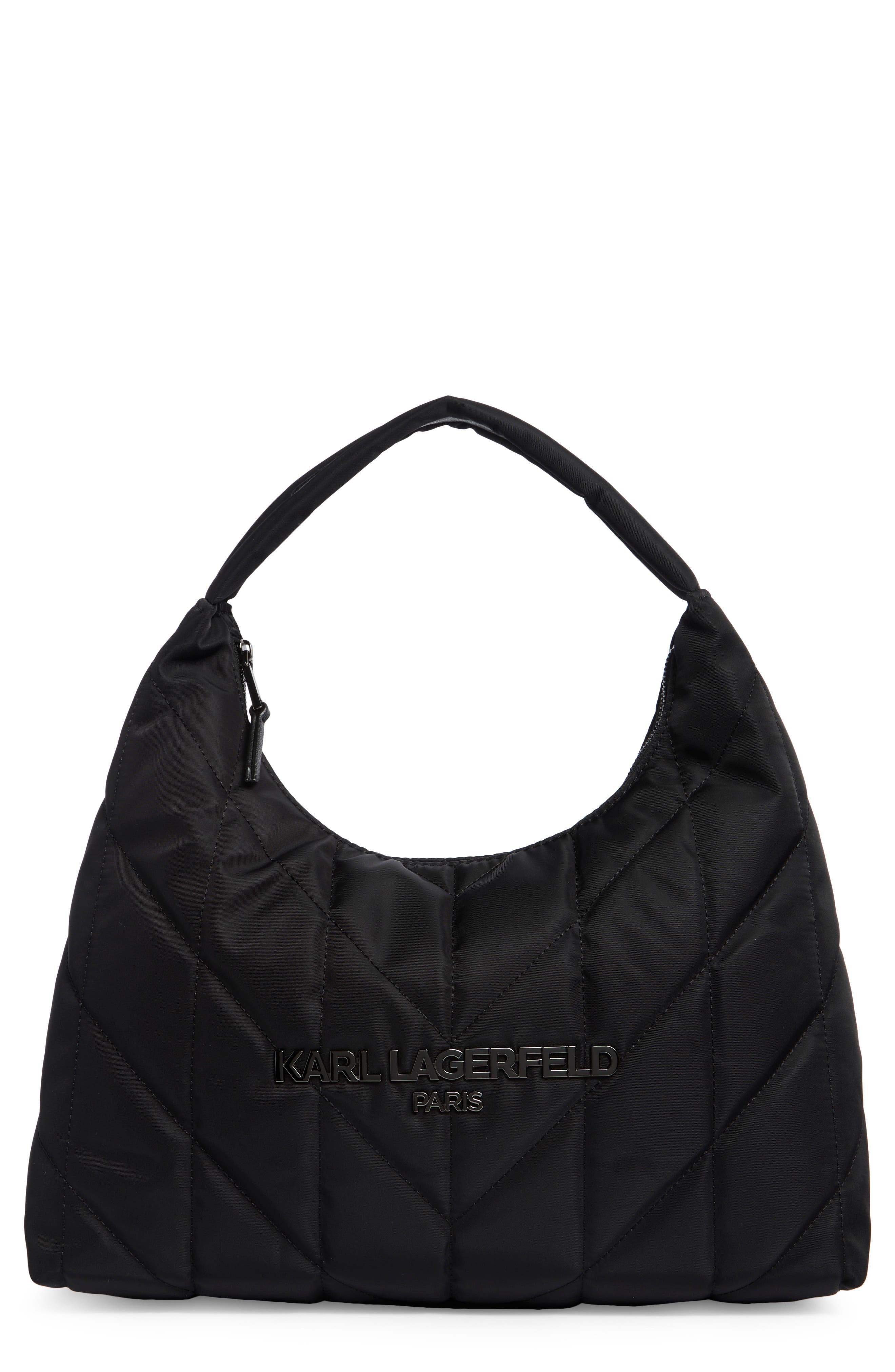 KARL LAGERFELD PARIS Voyage Quilted Nylon Hobo Bag