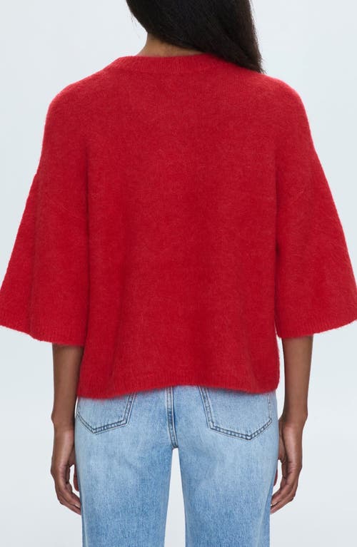 Pistola Micah Short Sleeve Crewneck Sweater In Ruby In Ruby