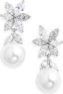 Nadri Under the Sea Cubic Zirconia & Faux Pearl Drop Earrings