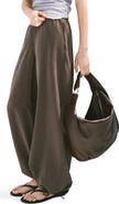 MANGO Elastic Waist Baggy Wide Leg Pants