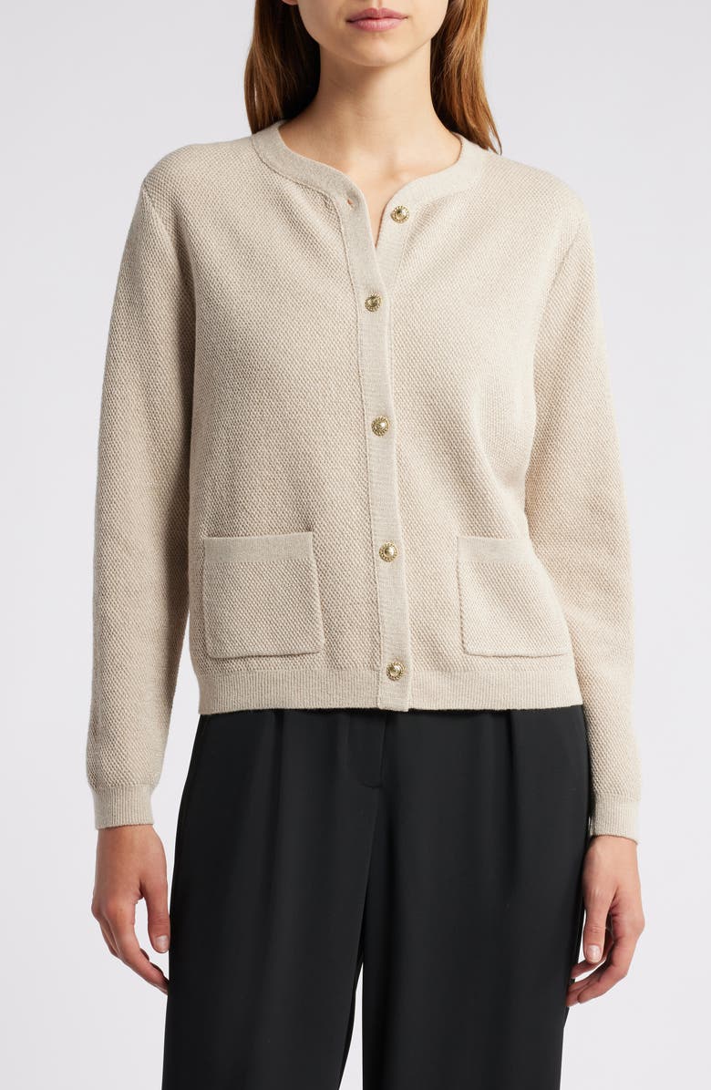 KOBI HALPERIN Meri Metallic Cardigan, Alternate, color, Natural