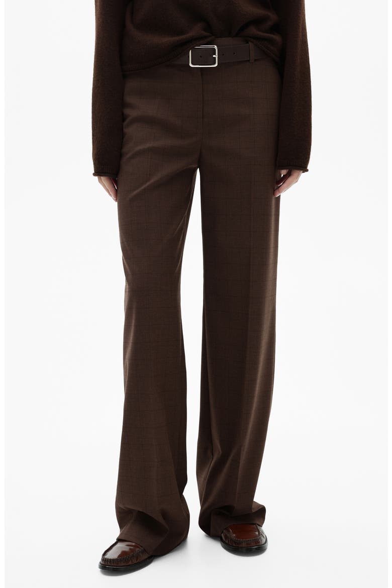 Checked Straight Pants, Main, color, BEIGE