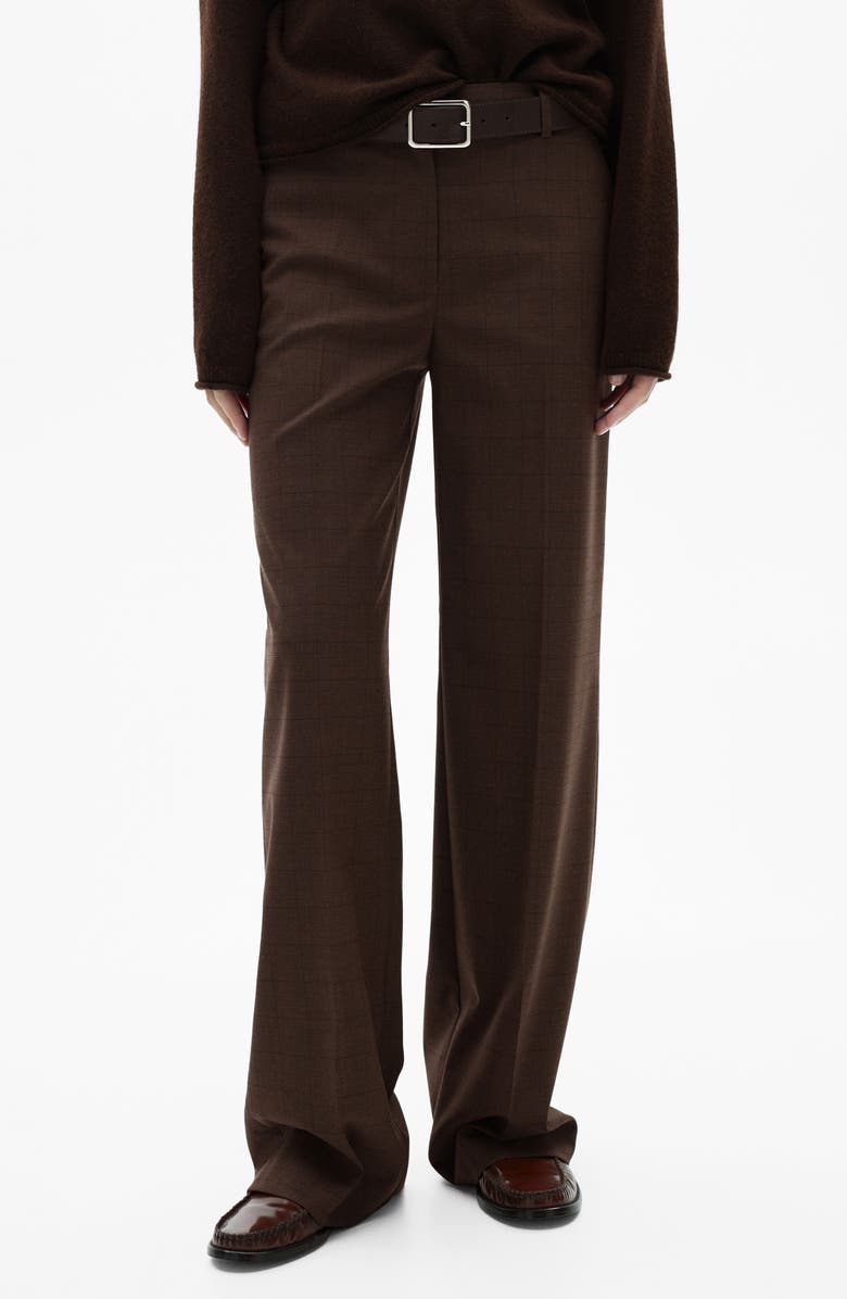 MANGO Checked Straight Pants, Main, color, 