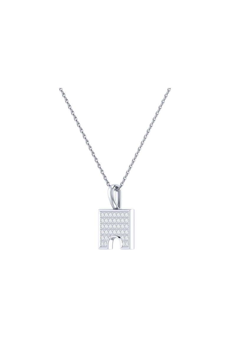LuvMyJewelry City Arches Square Sterling Silver Diamond Chain Pendant, Alternate, color, Silver