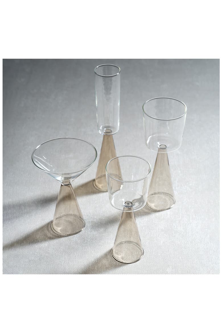 Viterbo Set of 4 Champagne Flutes, Alternate, color, CLEAR/ GRAY