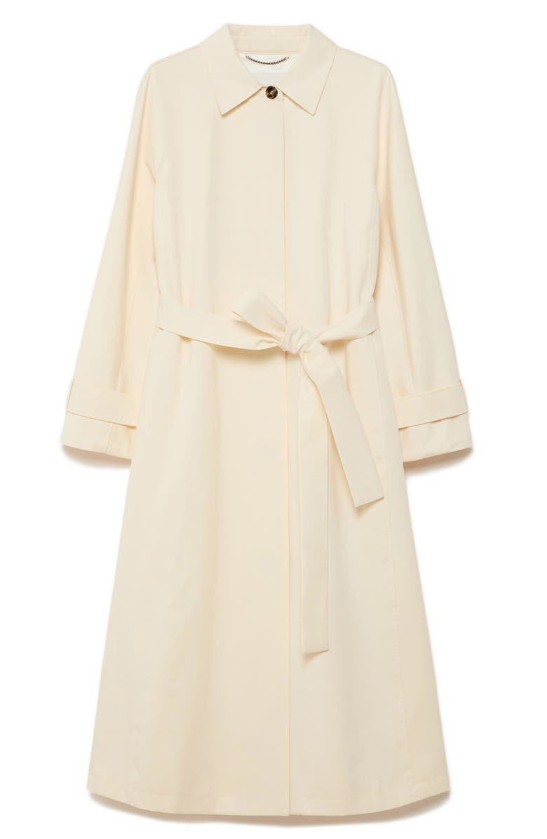 Marina Rinaldi Noblo Water Repellent Cotton Gabardine Trench Coat, Alternate, color, Ivory