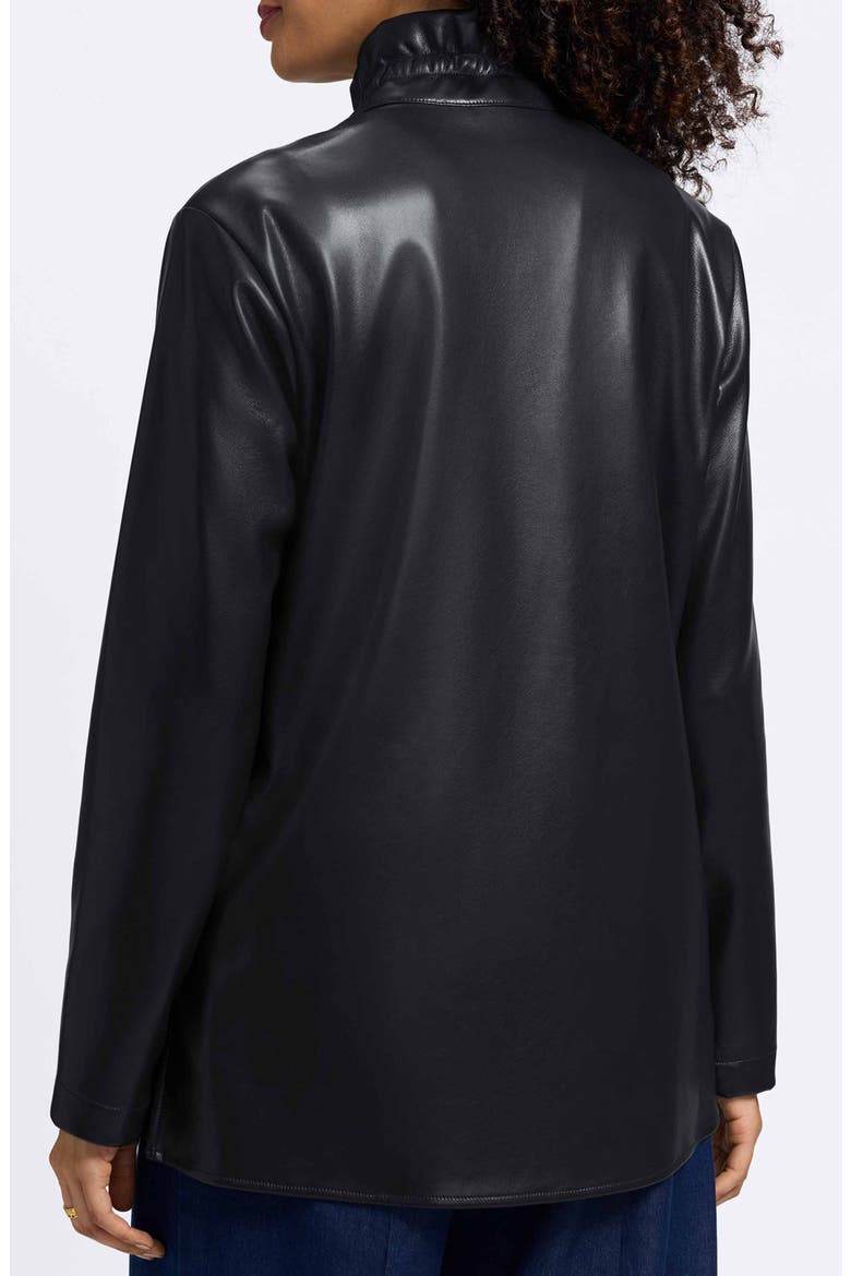 Carolina Faux Leather Button-Up Shirt Jacket, Alternate, color, BLACK