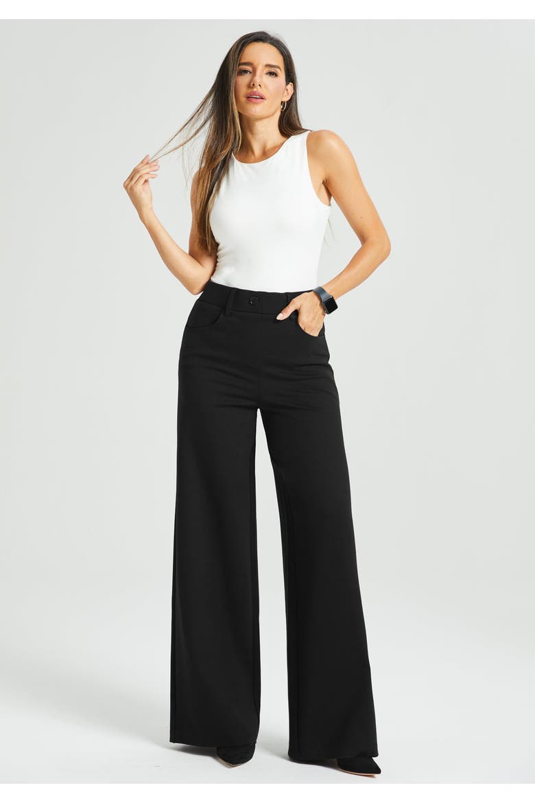 7-Pocket DPYP Dress Pant Yoga Pant | Wide, Main, color, Black