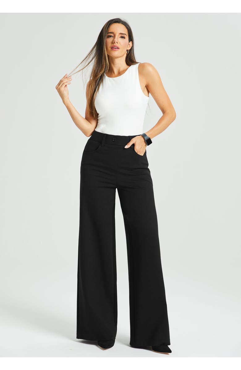 Betabrand 7-Pocket DPYP Dress Pant Yoga Pant | Wide, Main, color, Black