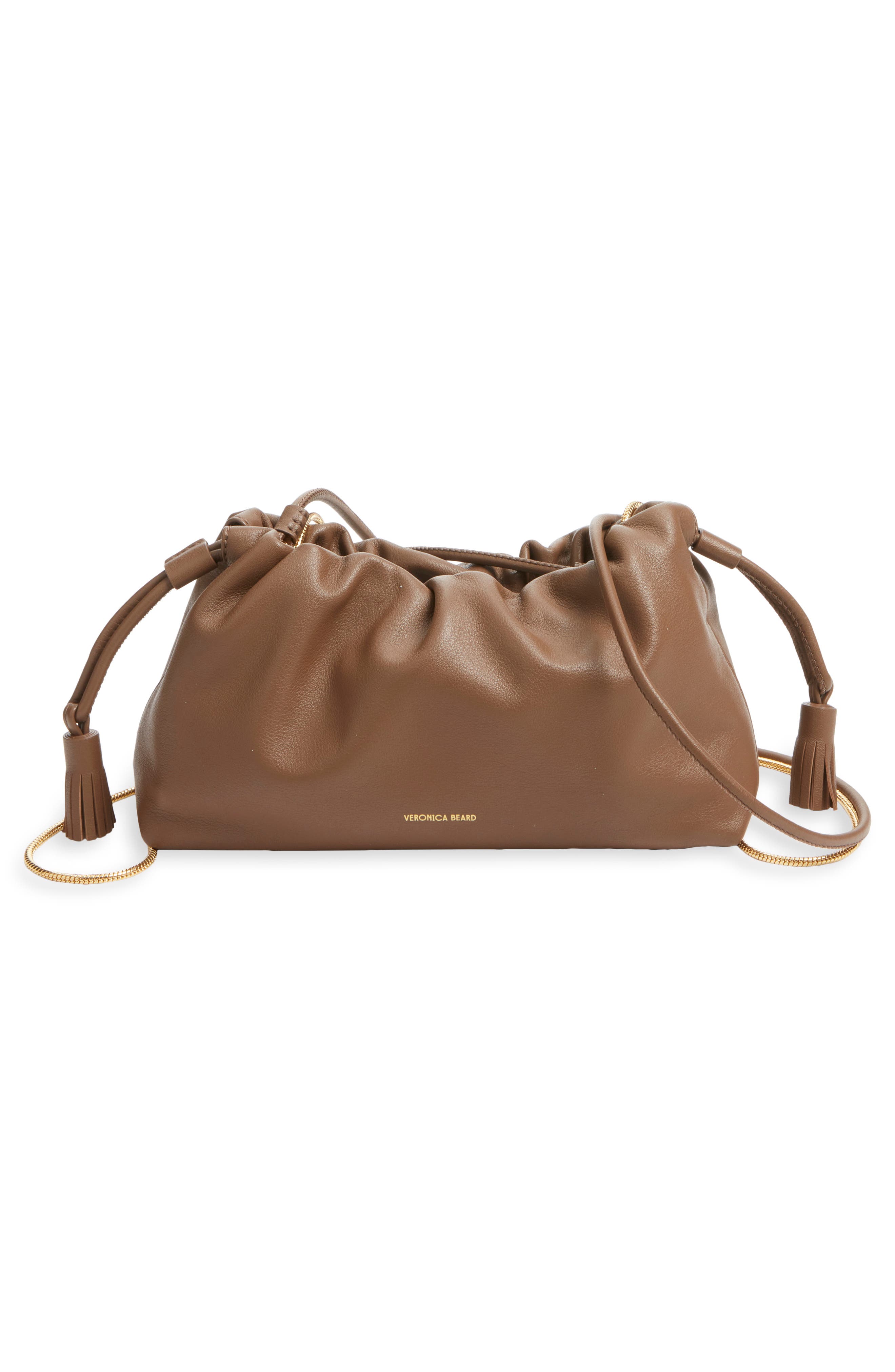 Small Stash Leather Bag, Alternate, color, BARK