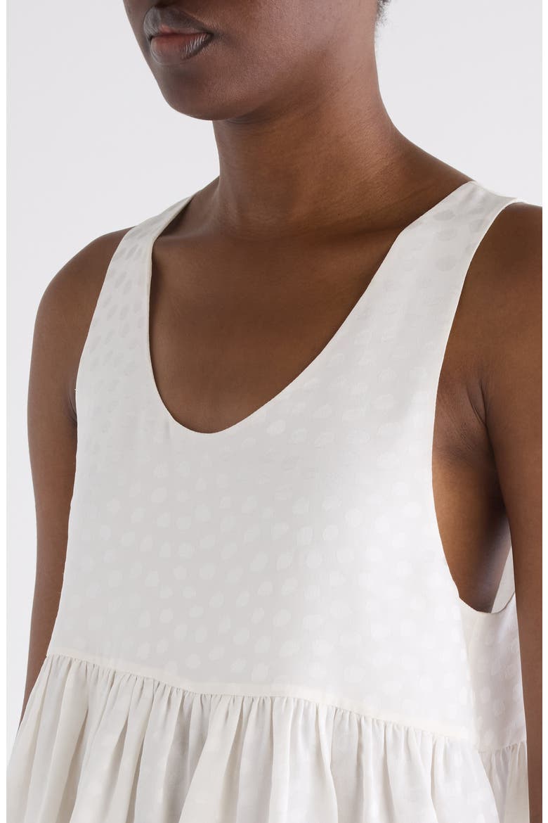 Polka Dot Jacquard Organic Silk Crêpe de Chine Tank, Alternate, color, ICONIC MILK
