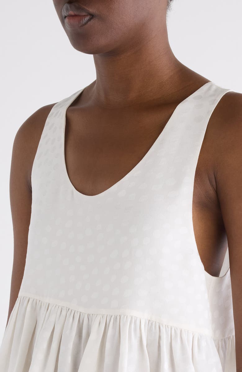 Chloé Polka Dot Jacquard Organic Silk Crêpe de Chine Tank, Alternate, color, Iconic Milk