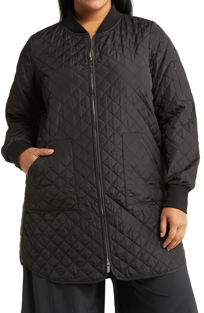 Zella Recycled Polyester Quilted Jacket, Alternate, color, 