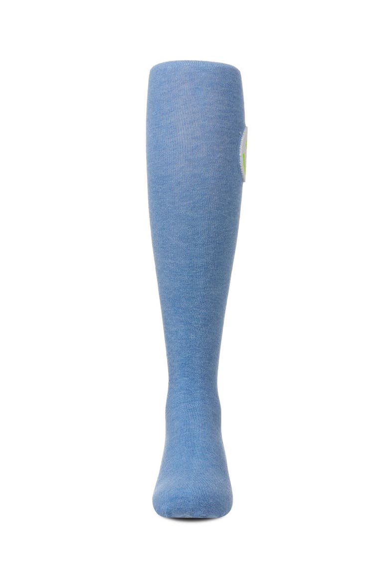 Fuzzy Smiley Face Knee High Socks, Alternate, color, Green
