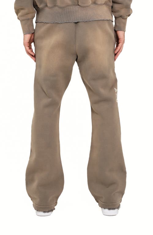 Purple Brand Cotton Fleece Flare Sweatpants In Gray