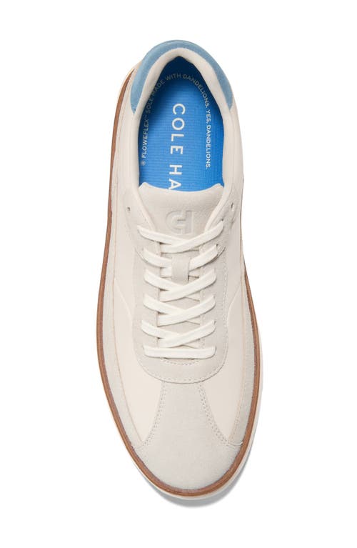 Cole Haan Men's Grandprø Featherarc Bike Toe Sneaker - White Size 12 In Ivory/provincial Blue/silver