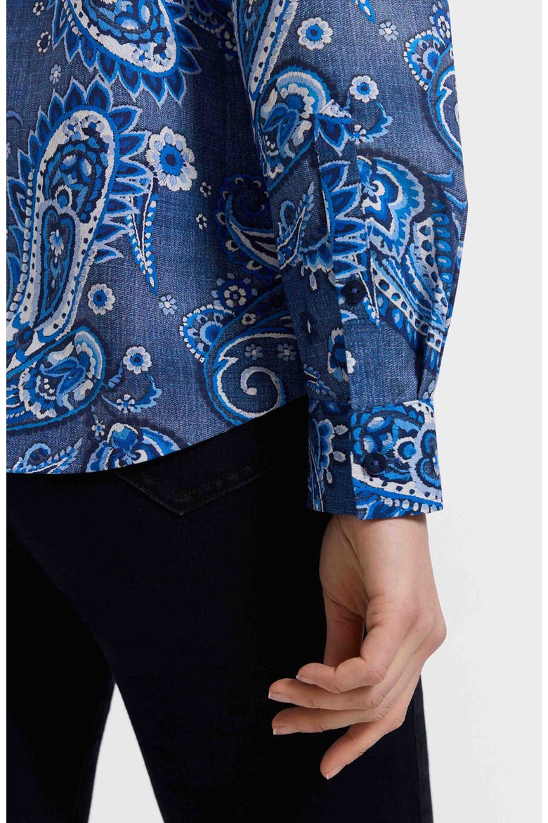 Hampton Paisley Print Cotton Poplin Button-Up Shirt, Alternate, color, BLUE MULTI