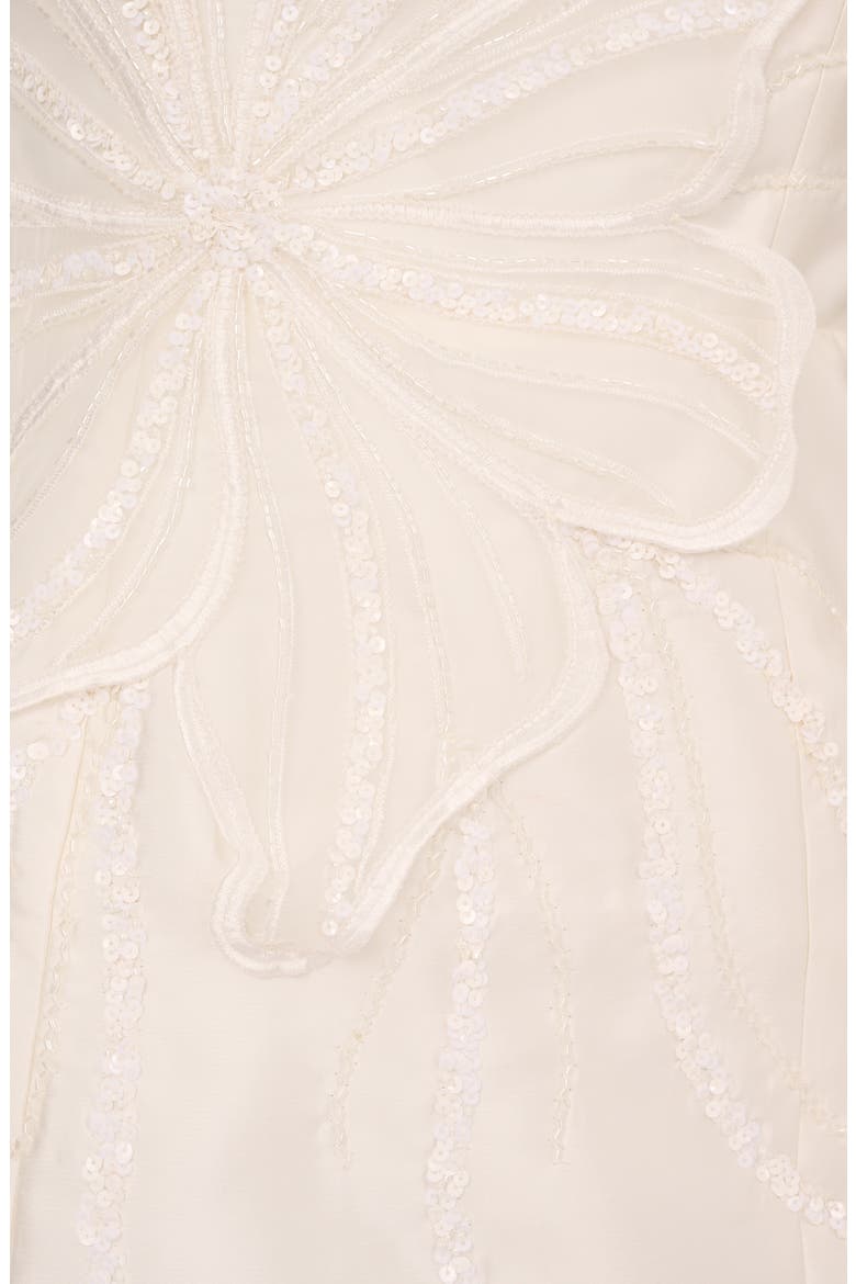 Beaded Petal Mikado Dress, Alternate, color, IVORY