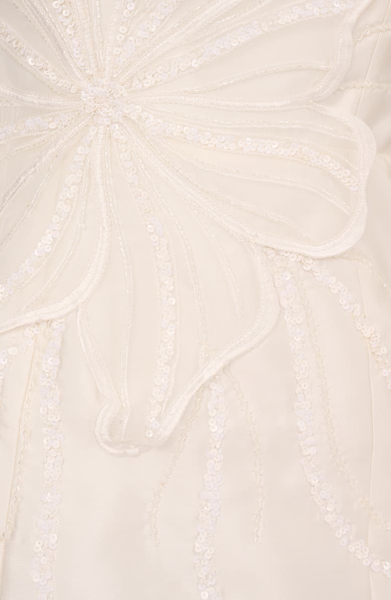 Adrianna Papell Beaded Petal Mikado Dress, Alternate, color, Ivory