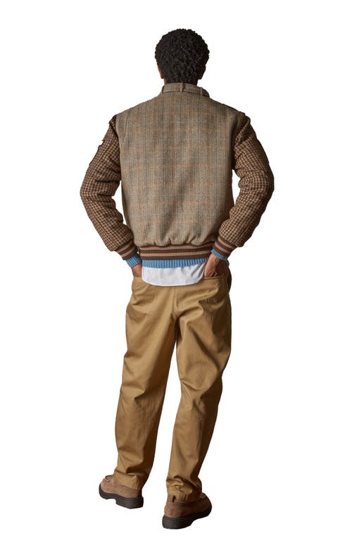 Members Only Tweed Wool Blend Varsity Jacket In Gray