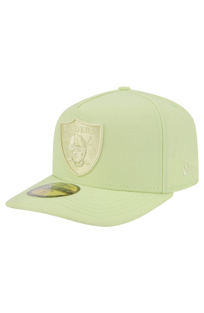 New Era Men's New Era Light Green Las Vegas Raiders Color Pack A-Frame 59FIFTY Fitted Hat, Main, color, Light Green