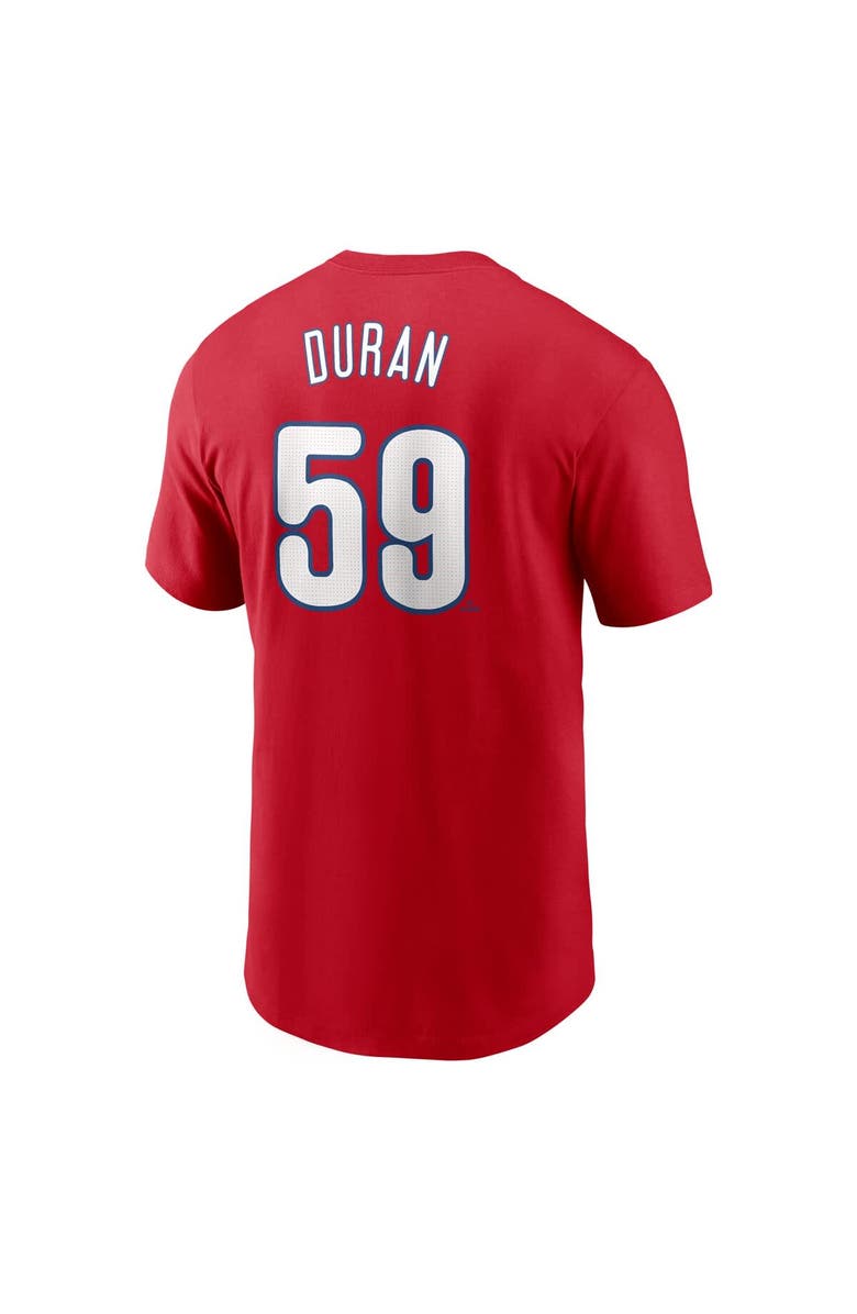 Nike Men's Nike Jhoan Duran Red Philadelphia Phillies Fuse Name & Number T-Shirt, Alternate, color, Red