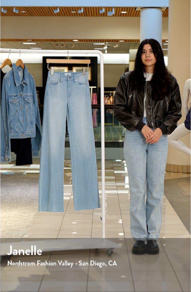 Leenah High Waist Raw Hem Wide Leg Ankle Jeans, sales video thumbnail