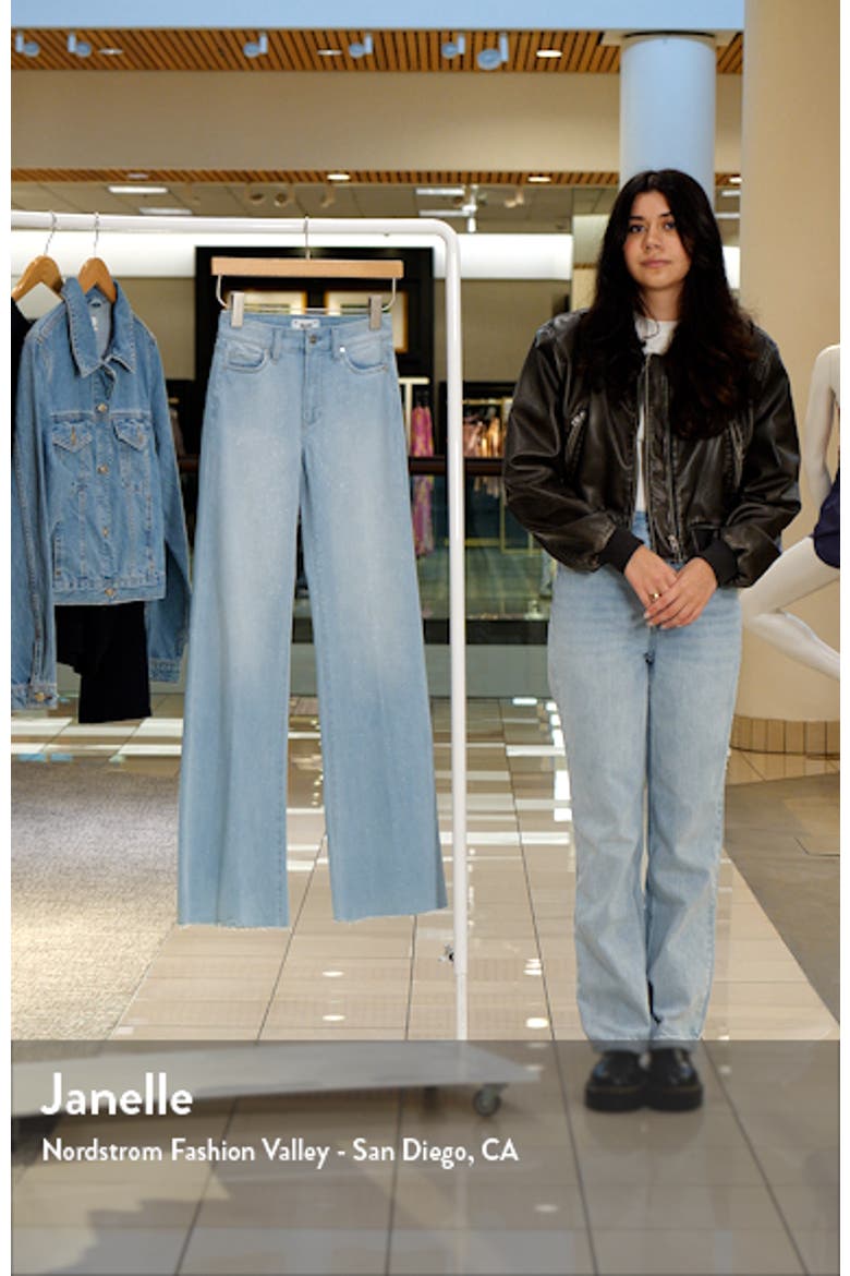 Leenah High Waist Raw Hem Wide Leg Ankle Jeans video