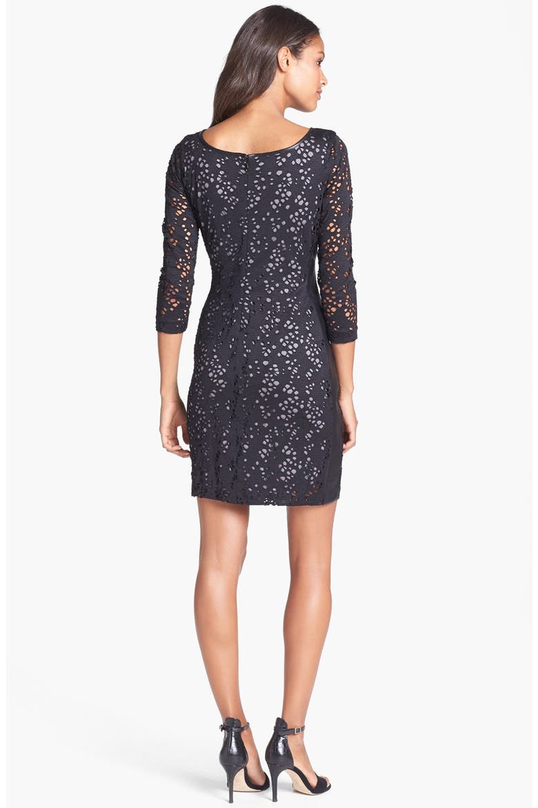 by Andrew Marc Lace Sheath Dress, Alternate, color, BLACK