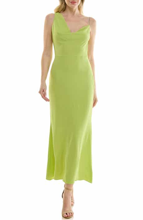 bebe Airflow Cowl Neck Midi Slipdress