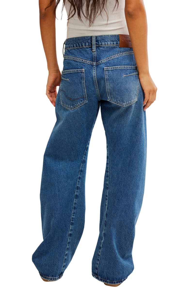 Free People Fable Low-Rise Twisted Bowed Jeans, Alternate, color, Heartsong