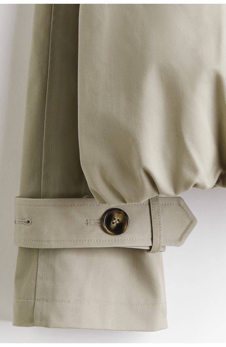 H&M Short trench coat, Alternate, color, Light Taupe