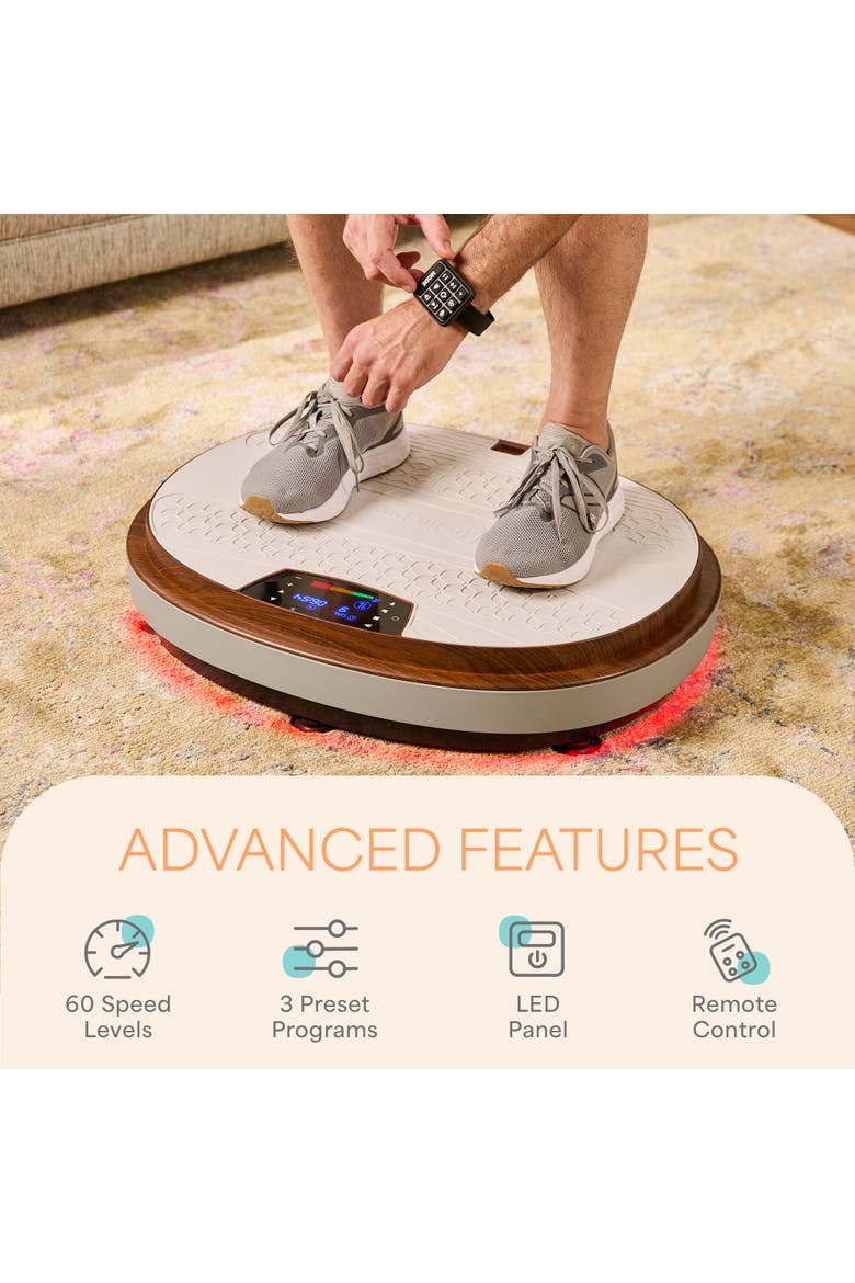4D Vibration Plate with Heated Ottoman Quiet Full Body Workout Machine, Alternate, color, Grey