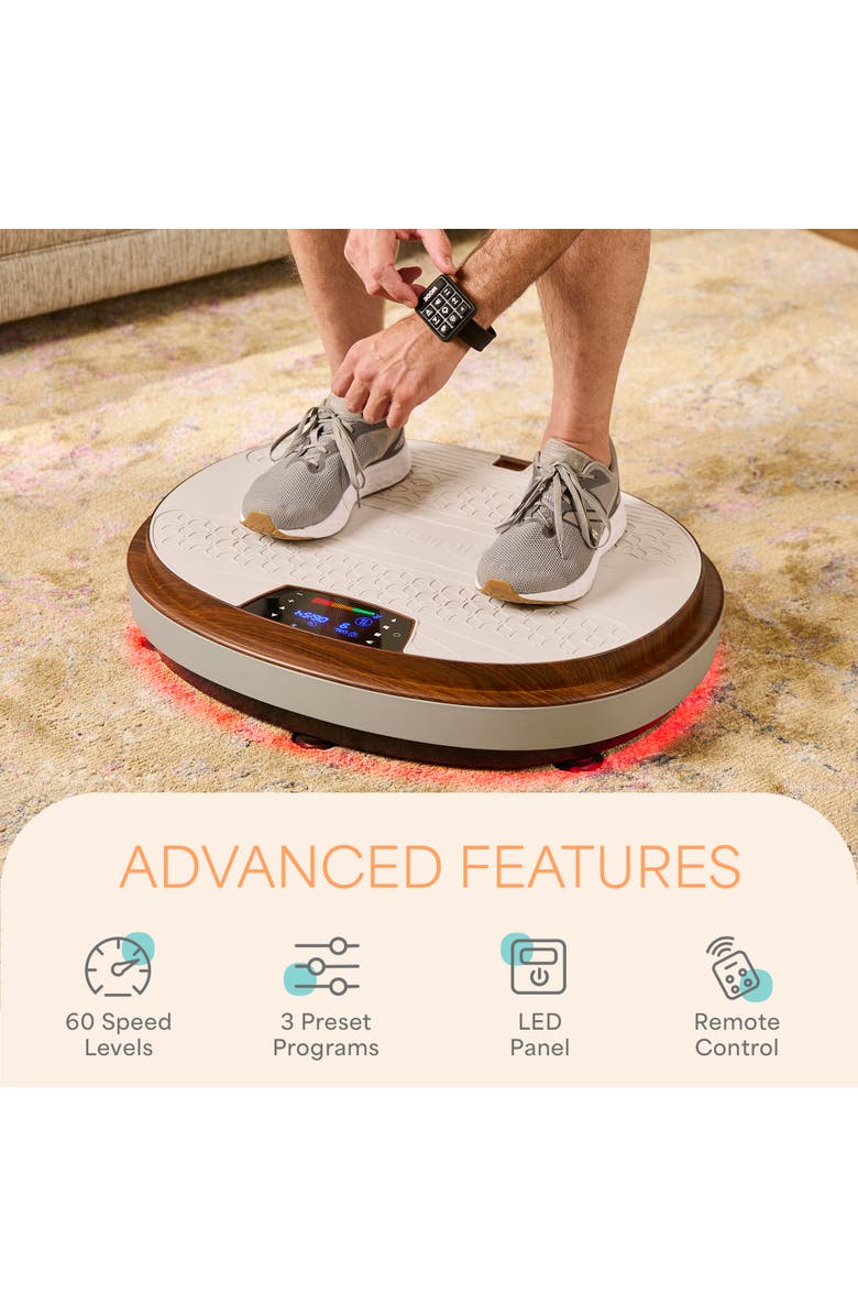 Lifepro 4D Vibration Plate with Heated Ottoman Quiet Full Body Workout Machine, Alternate, color, Grey