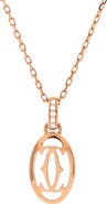 Pre-Owned Cartier Double C de Cartier Pendant Necklace 18K Rose Gold with Diamonds