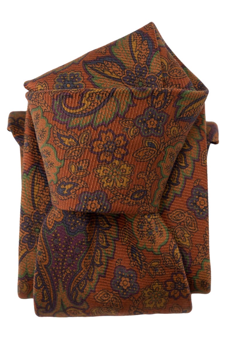 Trevi - Printed Silk Tie for Men, Alternate, color, Ginger